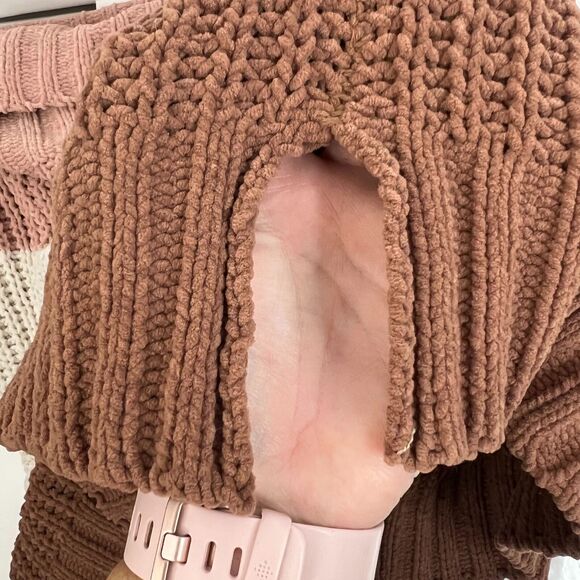 POL Size M Sweater High Up In The Sky Chunky Knit Turtleneck Long Sleeve Stripe - Picture 6 of 9